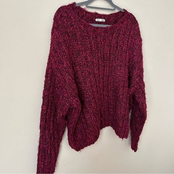 NWOT Dex Natasha Knit Sweater Fuchsia Pink Purple Chunky Knit Sweater Size 3X - Picture 3 of 6